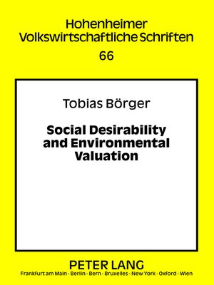 cover image of Social Desirability and Environmental Valuation